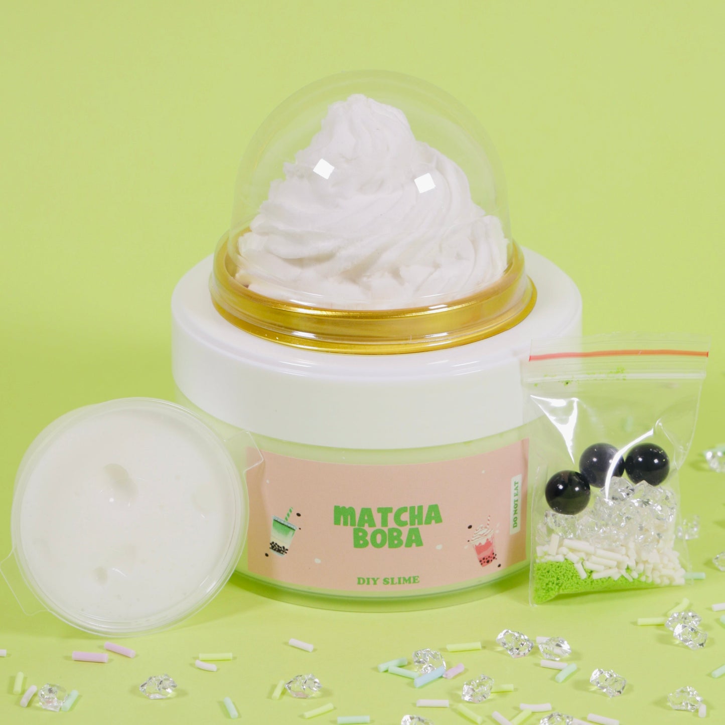MATCHA BOBA 8OZ - Mochi Slime